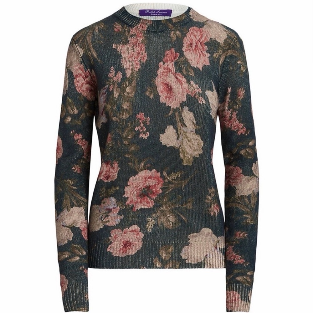 Ralph Lauren Floral Print Crewneck Sweater